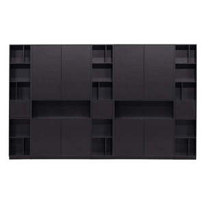 Čierna modulárna knižnica z borovicového dreva 340x210 cm Finca – WOOOD vyobraziť