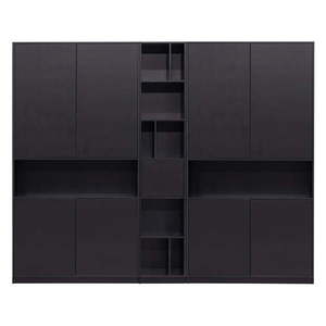 Čierna modulárna knižnica z borovicového dreva 260x210 cm Finca – WOOOD vyobraziť