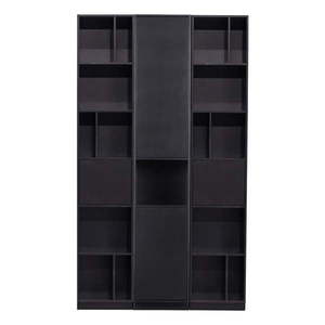 Čierna modulárna knižnica z borovicového dreva 120x210 cm Finca – WOOOD vyobraziť