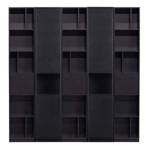 Čierna modulárna knižnica z borovicového dreva 200x210 cm Finca – WOOOD vyobraziť
