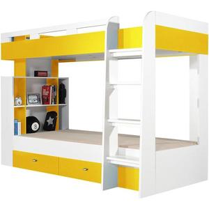 Poschodová posteľ MOBI M019 biely/žltá vyobraziť