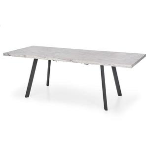 Rozkladací stôl Dallas 160/220x90cm Mdf/Oceľ – Biely Marmur/Čierna vyobraziť