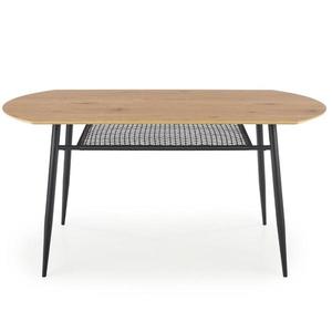 Stôl Jackson 160 Mdf/Rattan/Oceľ – Dub Zlatá/Čierna vyobraziť