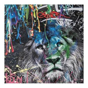 Obraz na plátne 80x80 Abstraktný lev – graffiti vyobraziť