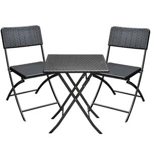 Sada štvorcový stôl + 2 stoličky čierna vyobraziť
