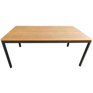 Hliníkový stôl s doskou z polywoodu 180 x 100 x 74 cm hnedá vyobraziť