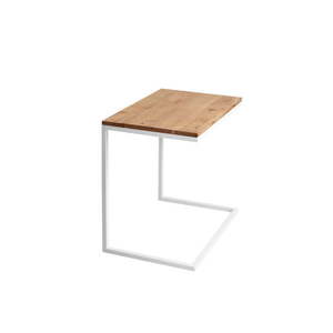 Stôl s bielou podnožou s doskou z masívneho duba CustomForm Lupe vyobraziť