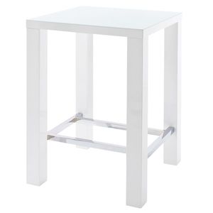 Sconto Barový stôl GERARD 80 biela/sklo vyobraziť