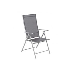 Skladacia záhradná stolička oceľ / textilen Strieborná / sivá vyobraziť