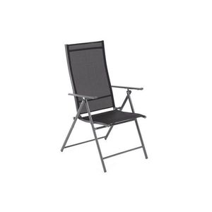 Skladacia záhradná stolička oceľ / textilen Čierna / sivá vyobraziť