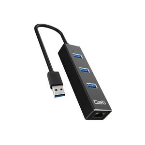 USB rozbočovač Geti GUH3AE 3x USB-A 3.0 + 1x Ethernet vyobraziť