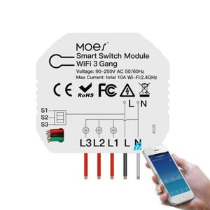 Smart ovládač osvetlenia MOES Switch Module MS-104C WiFi Tuya vyobraziť