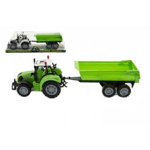 Traktor s vlekom a výklopkou, 35 cm, na zotrvačník, plast vyobraziť