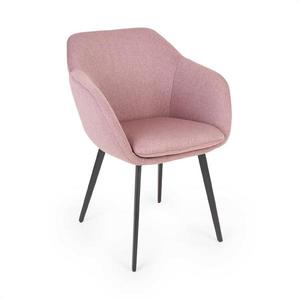 Besoa James, čalúnená stolička, penová výplň, 100 % polyester, oceľové nohy, ružová vyobraziť