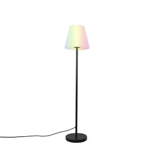 Smart vloerlamp zwart met witte kap 35 cm IP65 incl. LED - Virginia vyobraziť