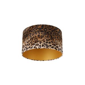 Velúrové tienidlo s leopardím dizajnom vo vnútri 35/35/20 zlata vyobraziť