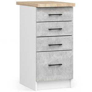Kuchyňská skříňka Olivie S 40 cm 4S bílá/beton/dub sonoma vyobraziť