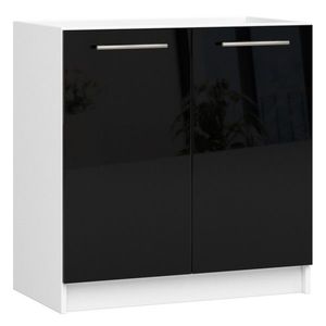Kuchyňská skříňka pod dřez Olivie S 80 cm bílá/černý lesk vyobraziť