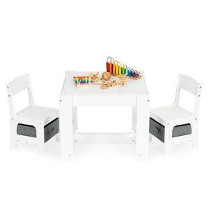 Víceúčelový dětský stolek Burty se židlemi bílý vyobraziť
