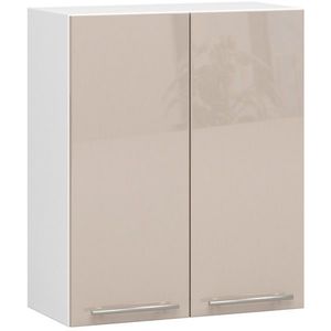 Závěsná kuchyňská skříňka Olivie W 60 cm bílá/cappuccino lesk vyobraziť