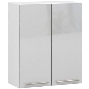 Závěsná kuchyňská skříňka Olivie W 60 cm bílá/metalický lesk vyobraziť