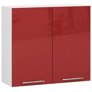 Závěsná kuchyňská skříňka Olivie W 80 cm bílo-červená vyobraziť