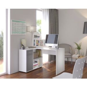 ArtAdrk Písací stolík SAULO | biela/sivá vyobraziť