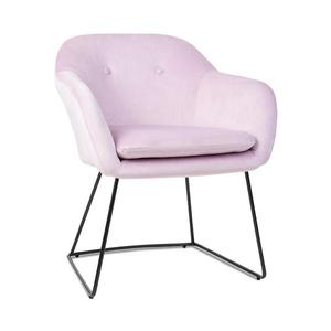 Besoa Zoe, čalúnená stolička, penová výplň, polyesterový poťah, zamat, oceľ, ružová vyobraziť