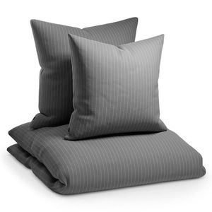 Sleepwise Soft Wonder-Edition, posteľná bielizeň, šedá/biela pruhovaná, 155 × 200 cm, 80 x 80 cm vyobraziť