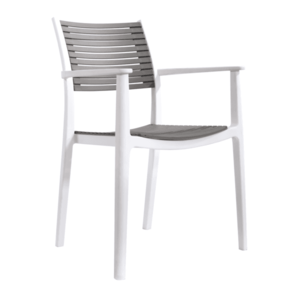 Stohovateľná stolička, biela/sivá, HERTA vyobraziť