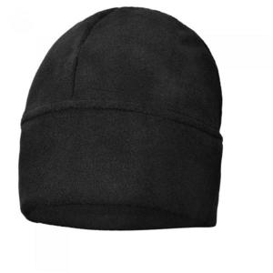Čierna pletená fleecová čiapka vyobraziť