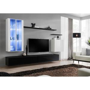 Obývacia stena Switch Sklo +LED XII Biely/čierna vyobraziť
