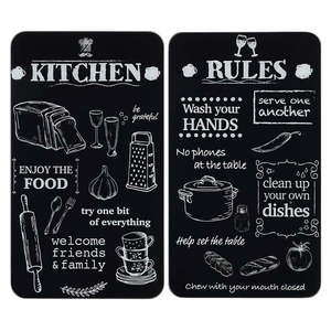 Kryty na sporák v súprave 2 ks z tvrdeného skla 52x30 cm Kitchen Rules – Maximex vyobraziť