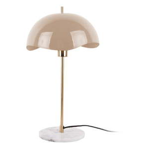 Svetlohnedá stolová lampa s kovovým tienidlom (výška 56 cm) Waved Dome – Leitmotiv vyobraziť