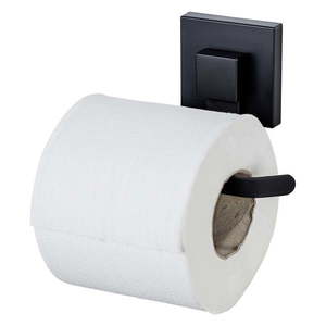 Čierny samodržiaci držiak na toaletný papier z nehrdzavejúcej ocele Quadro – Wenko vyobraziť