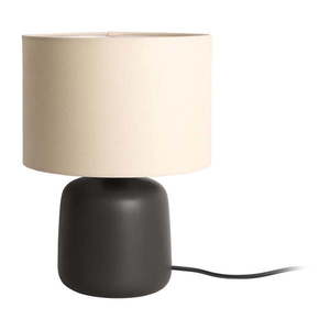Matne čierna stolová lampa s textilným tienidlom (výška 33 cm) Alma – Leitmotiv vyobraziť