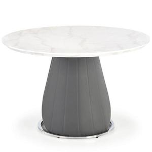 Stôl Remigio 120 Mdf/Oceľ/Eco Koža – Biely/Popolavý vyobraziť