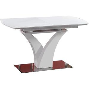 Rozkladací stôl Palermo 140/180x80cm Sklo/Mdf/Oceľ – Biely Mat vyobraziť