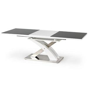 Rozkladací stôl Sandor 2 160/220x90cm Sklo-Čierna/Mdf-Biely vyobraziť