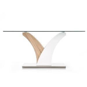 Stôl Vilmer 160 – Bezfarebný/Biely/Dub Sonoma vyobraziť