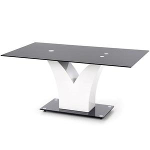 Stôl Vesper 160 Sklo/Mdf – Čierna/Biely vyobraziť