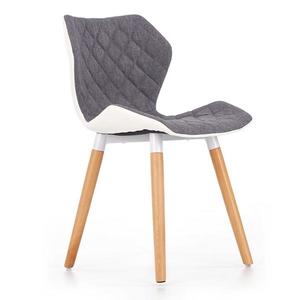 Stolička K277 tkanina/ekokoža/drevo popol/biela vyobraziť