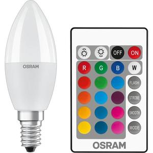 Žiarovka LED OSRAM E14 RGB B35 4, 9W s diaľkovým ovládaním vyobraziť