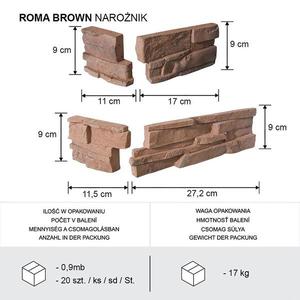 Betónový Obkladový Kameň Roma Brown Rohový vyobraziť