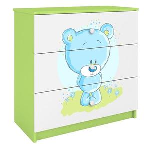 Komoda Pre Detská Babydreams Zelená – Medveď Modrá vyobraziť