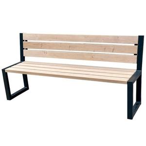 Moderná lavica s opierkami prírodné drevo vyobraziť