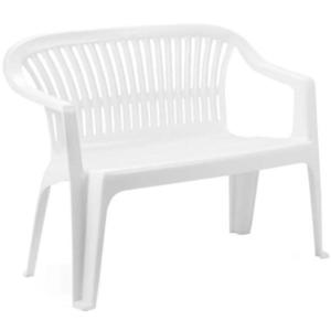 Plastová záhradná lavička Biela vyobraziť