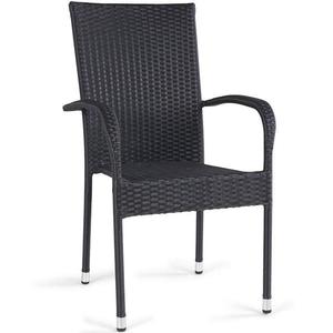 Záhradná stolička PARISO technoratanová farba čierna vyobraziť