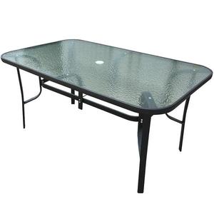 Záhradný sklenený stôl s otvorom 150x90x70cm čierna vyobraziť