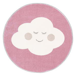 Ružový detský koberec ø 100 cm Soft – FD vyobraziť